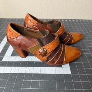 L'Artiste Wondrous Spring Step Womens 40 9 Brown Leather Ankle Bootie Slip On